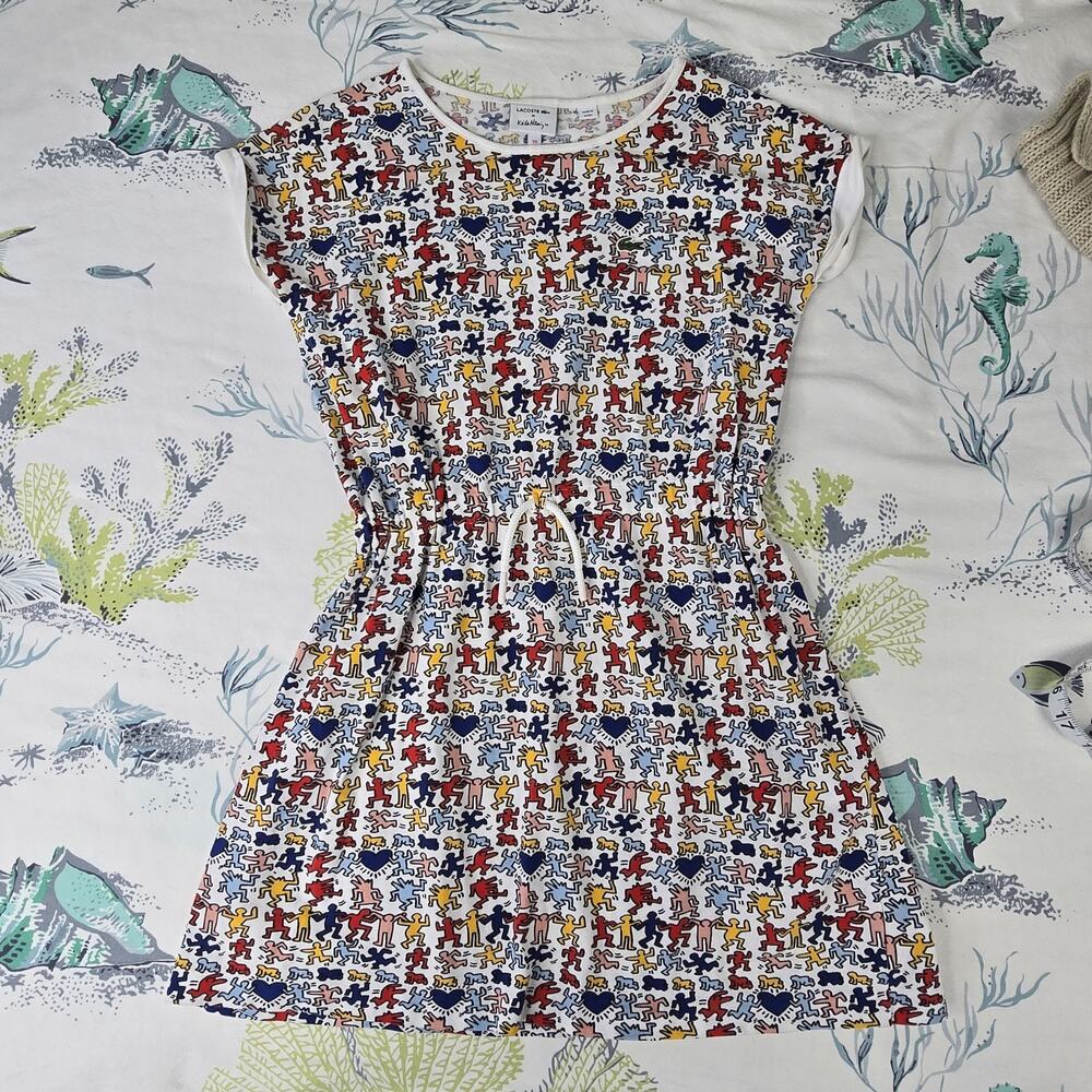 Lacoste X Keith Haring Girls Dress Size 10 Multicolor Casual 90s Artsy Kids
